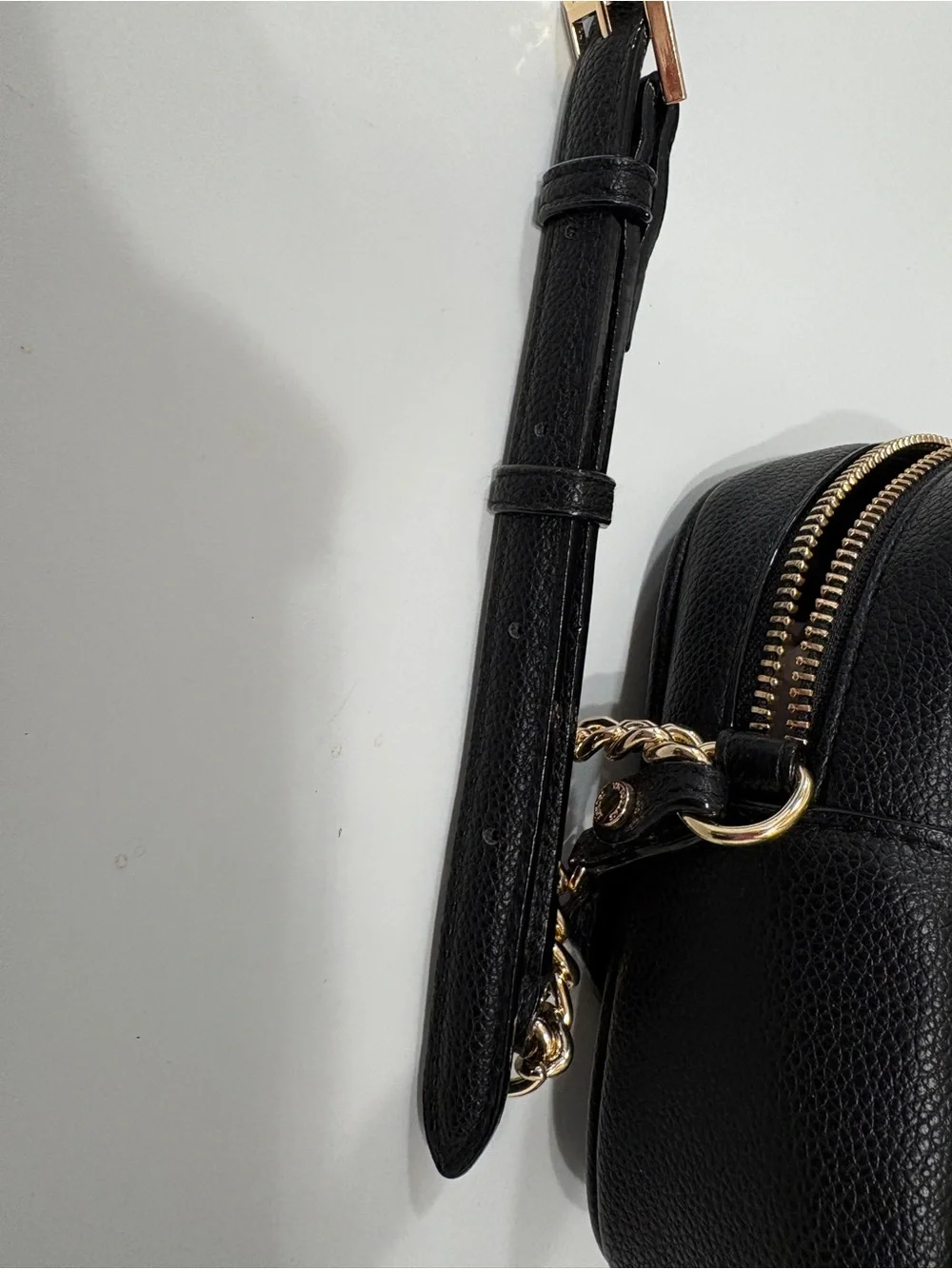 Victoria’s Secret Black Quilted Crossbody Bag with Gold Logo